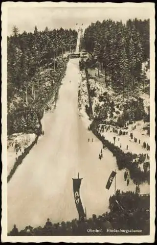 Ansichtskarte Oberhof (Thüringen) Skisprungschanze - Wettkampf 1936