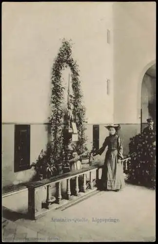Ansichtskarte Bad Lippspringe Arminius Heilquelle - Frau 1907
