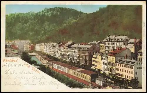 Postcard Karlsbad Karlovy Vary Alte Wiese 1908