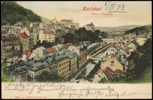 Postcard Karlsbad Karlovy Vary Blick vom Panorama 1903