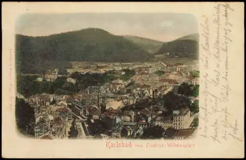 Postcard Karlsbad Karlovy Vary Blick vom Friedrich Wilhelmplatz 1904