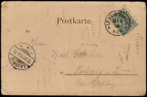 Litho AK Viele Grüße Schiessstand Militaria 1900   gel. Stempel Leipzig Gohlis