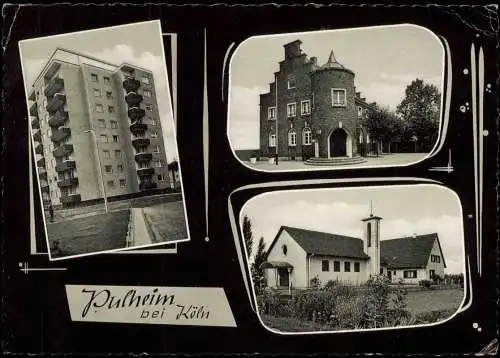 Ansichtskarte Pulheim 3 Bild Hochhaus Kirche 1966