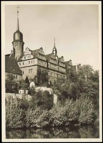 Merseburg Schloss Front zur Saale, links einer der östlichen Domtürme 1930