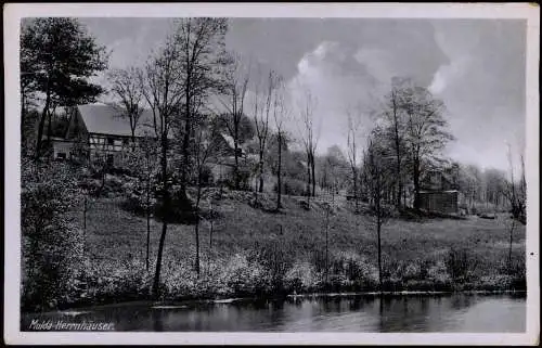 Ansichtskarte Mulda (Erzgebirge) Herrnhäuser 1943  gel. Landpoststempel