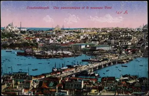 Istanbul Konstantinopel | Constantinople Vue panoramique et le nouveau Pont 1924