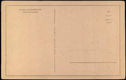 Lauenstein Erzgebirge Altenberg  Schloß Lauenstein - Fürstenzimmer 1926