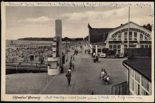 Ansichtskarte Grömitz (Holstein) Strandpromenade Kiosk Strandhalle 1941