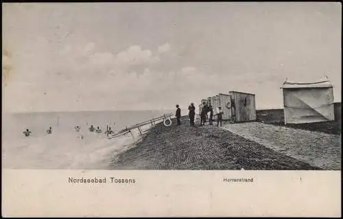 Ansichtskarte Tossens-Butjadingen Herrenstrand Kabinen 1909