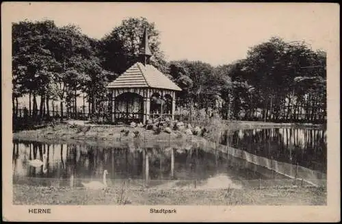 Ansichtskarte Herne Stadtpark - Pavillon 1917