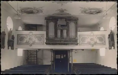 Ansichtskarte  Religion Kirche Orgel bemalte Decke und Empore - Fotokarte 1934