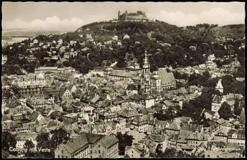 Ansichtskarte Coburg Luftbild mit Veste 1960