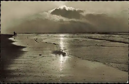 Ansichtskarte Langeoog Strand Abendstimmung Stimmungsbild 1959