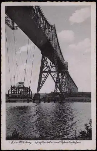 Ansichtskarte Rendsburg Hochbrücke - Gondel 1938