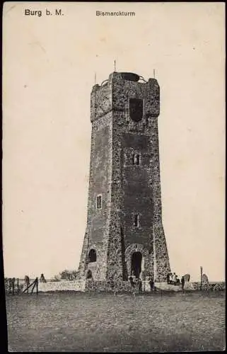 Ansichtskarte Burg (bei Magdeburg) Bismarckturm 1916