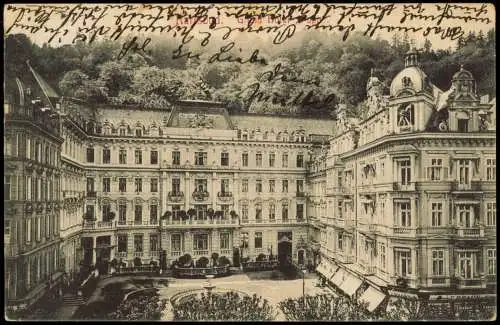 Postcard Karlsbad Karlovy Vary Grand Hotel Pupp 1909