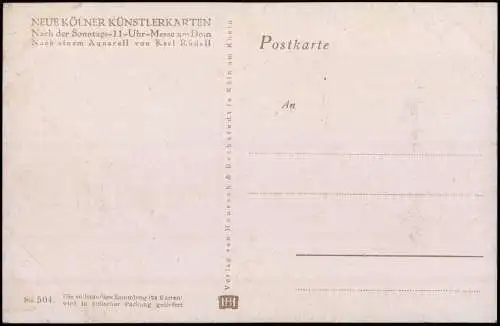 Ansichtskarte Köln Menschenmenge vor dem Kölner Dom Künstlerkarte 1912