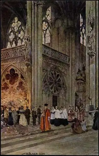 Ansichtskarte Köln Im Kölner Dom - Geistliche Künstlerkarte 1912