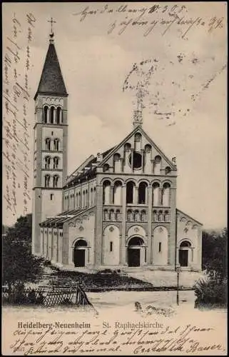 Ansichtskarte Neuenheim-Heidelberg Partie an der St. Raphaelskirche 1905