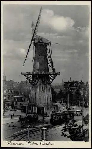 Postkaart Rotterdam Rotterdam Molen, Oostplein - Windmühle Windmill 1940