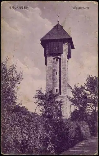 Ansichtskarte Erlangen Wasserturm 1915