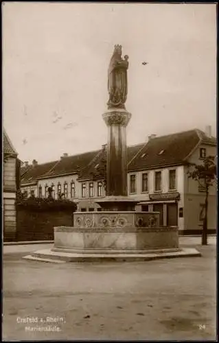 Ansichtskarte Krefeld Crefeld Mariensäule. Conditorei Prinz 1925