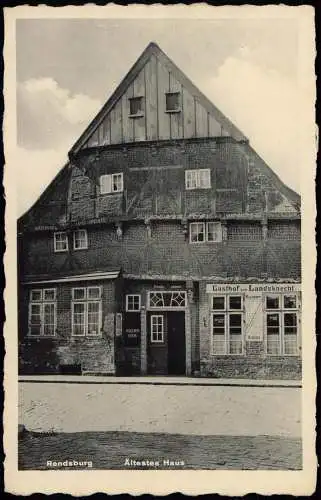 Ansichtskarte Rendsburg Gasthof Landsknecht. Ältestes Haus 1935