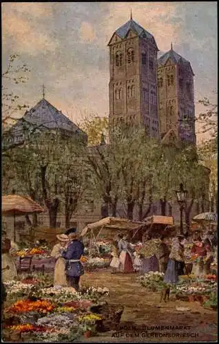 Ansichtskarte Köln Blumenmarkt am Gereons driesch 1912
