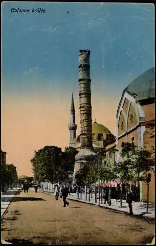 Postcard Istanbul Konstantinopel | Constantinople Colonne brûlée. 1917