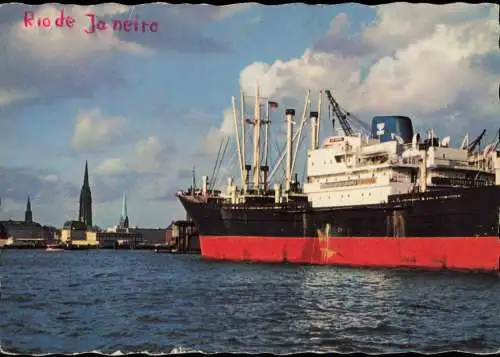 Ansichtskarte Hamburg Hafen Frachtschiff 1961