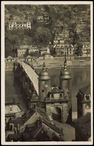 Heidelberg Blick auf die alte Brücke u. Ziegelhäuser Landstraße 1941