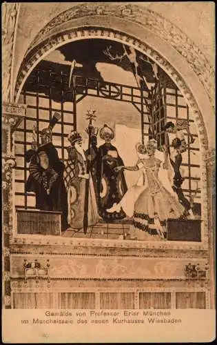 Wiesbaden Gemälde von Professor Erler München im Muschelsaale neues Kurhaus 1922