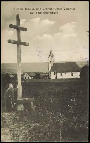 Ansichtskarte Bad Staffelstein Kirche, Klause und Eremit Frater Valentin 1914