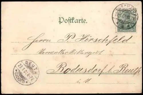 Ansichtskarte Oschatz Partie am Kriegerdenkmal 1898