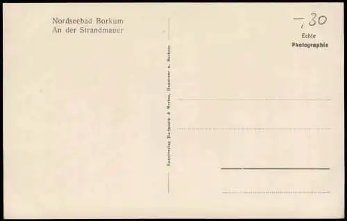Ansichtskarte Borkum An der Strandmauer - Fotokarte 1930