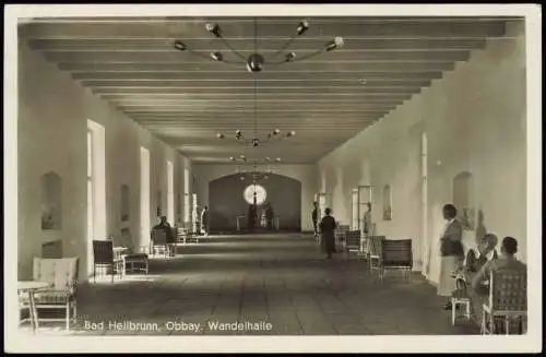 Ansichtskarte Bad Heilbrunn Wandelhalle - Innenansicht 1938