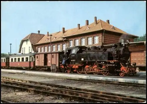 Ansichtskarte Kühlungsborn Bahnhof, Dampflokomotive 1980/1984