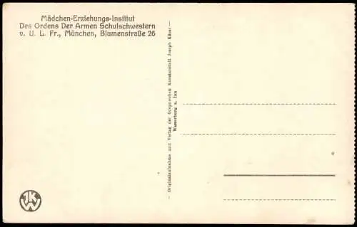 Ansichtskarte München Mädchen-Erziehungs-Institut Blumenstraße 26 1928