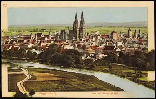 Ansichtskarte Regensburg Stadtblick - DIORAMA 1909