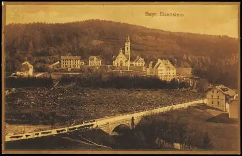 Bayerisch Eisenstein Stadtpartie - Straße BROMOGOLD 1912 Goldrand