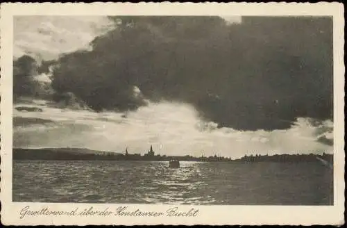 Ansichtskarte Konstanz Gewitterwand über der Konstanzer Bucht 1930