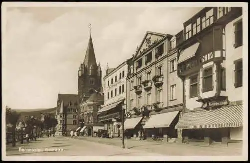 Ansichtskarte Bernkastel-Kues Berncastel-Cues Gestade - Geschäfte 1929