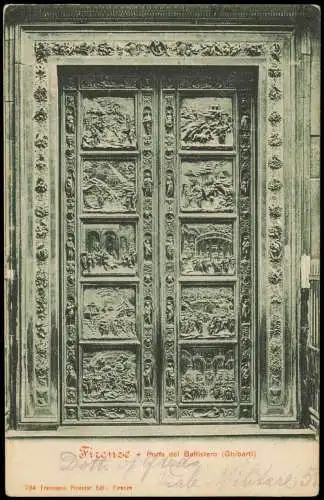 Florenz Firenze Porta del Battistero (Ghiberti) Haustür-Portal-Ansicht 1901