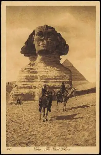 Kairo القاهرة Cairo The Great Sphinx Einheimische Kamel Reiter 1910