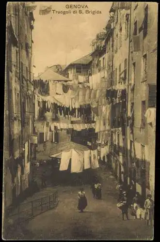 Genua Genova (Zena) Truogoli di S. Brigida, Straßen-Ansicht, Einheimische 1924