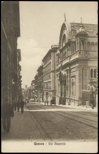 Cartoline Genua Genova (Zena) Straßen-Ansicht, Via Assarotti 1910