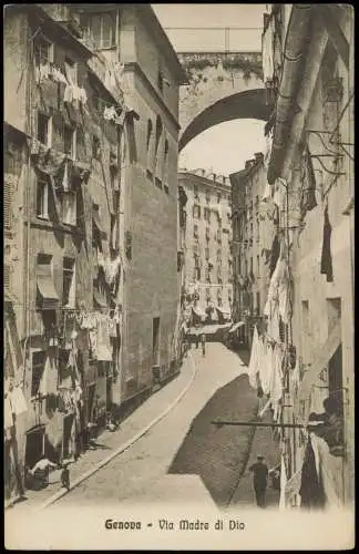 Cartoline Genua Genova (Zena) Via Madre di Dio Straßen-Ansicht 1910