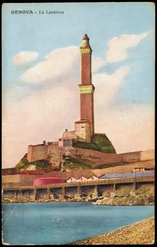 Cartoline Genua Genova (Zena) La Lanterna (Leuchtturm, Lighthouse) 1910