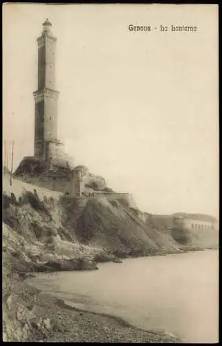 Cartoline Genua Genova (Zena) La Lanterna Leuchtturm, Lighthouse 1910