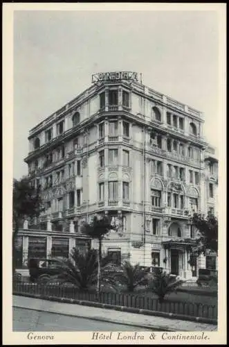 Cartoline Genua Genova (Zena) Hôtel Londra & Continentale 1920